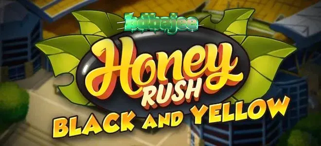 Honey Rush Black and Yellow স্লটের হেক্সাগোনাল গ্রিড এবং আধুনিক ডিজাইন